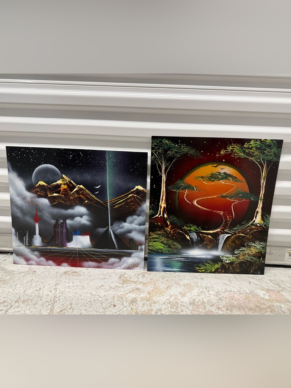 2 Original Art Oil and Spray Paintings.
  Original not copies and signed